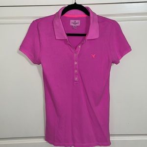 Hot pink America Eagle polo